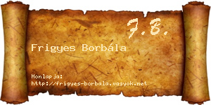 Frigyes Borbála névjegykártya