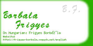 borbala frigyes business card
